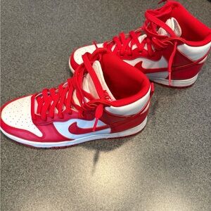Nike Red and White Athletic Shoes